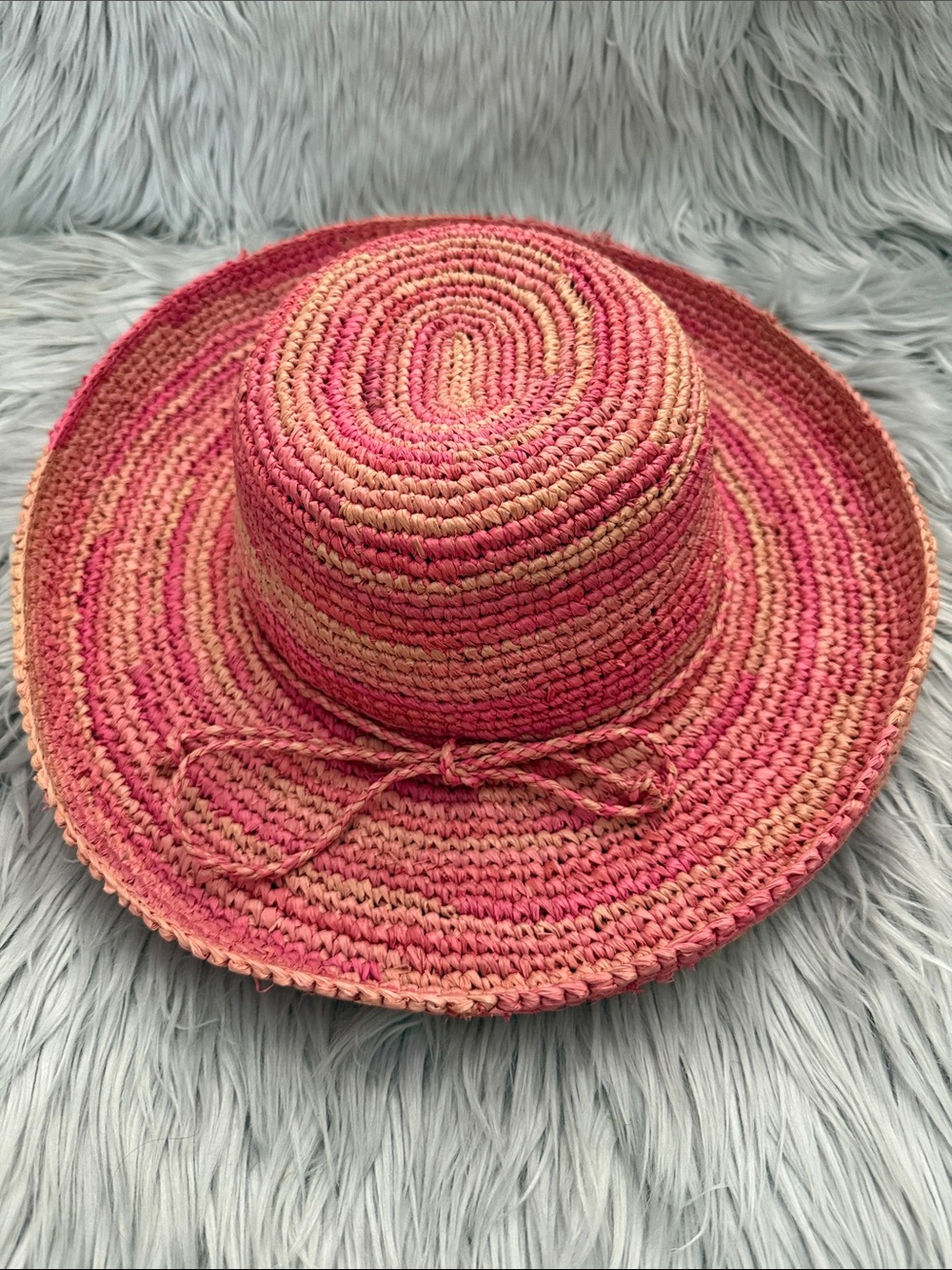 San Diego Hat Company Pink Rattan Braided Sun Hat